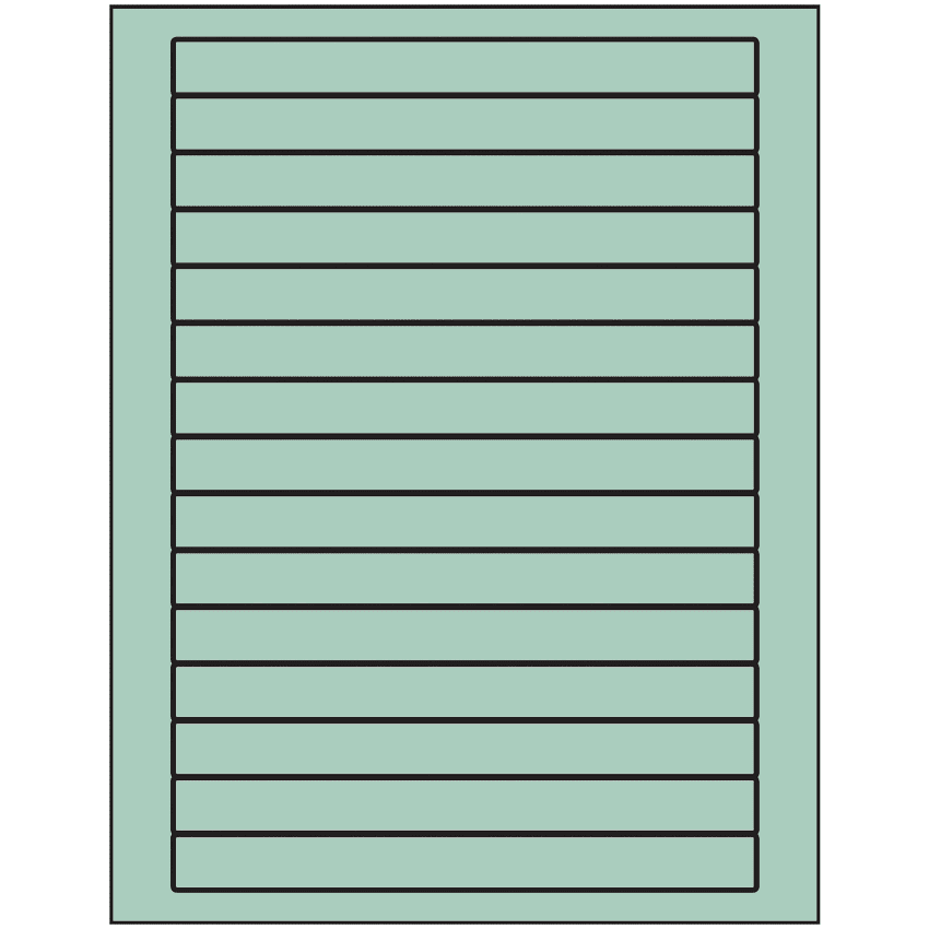 7" x 0.68" Pastel Green Rectangular Sheet Labels