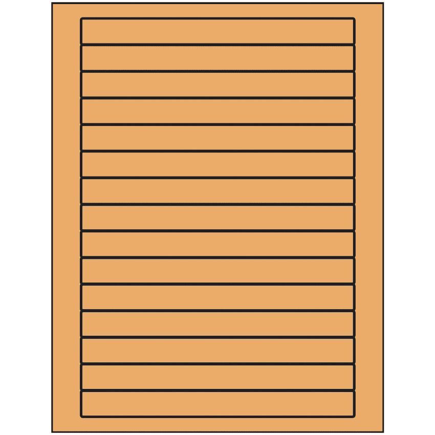 7" x 0.68" Pastel Orange Rectangular Sheet Labels