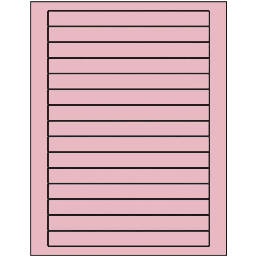 7" x 0.68" Pastel Pink Rectangular Sheet Labels