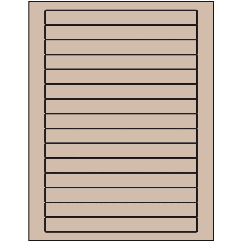 7" x 0.68" Pastel Tan Rectangular Sheet Labels