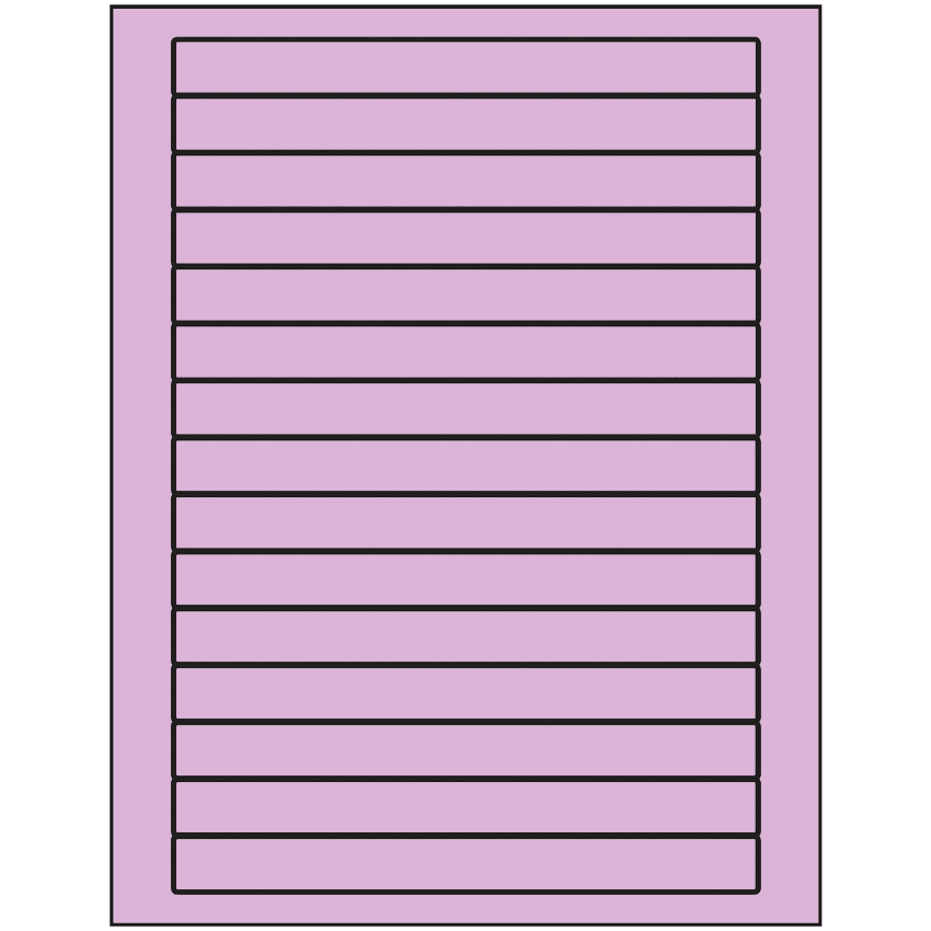 7" x 0.68" Pastel Purple Rectangular Sheet Labels