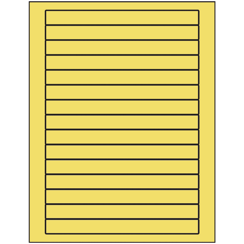 7" x 0.68" Pastel Yellow Rectangular Sheet Labels