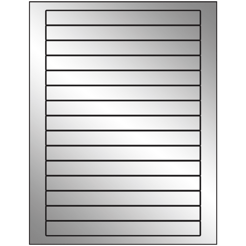 7" x 0.68" Silver Foil Rectangular Sheet Labels