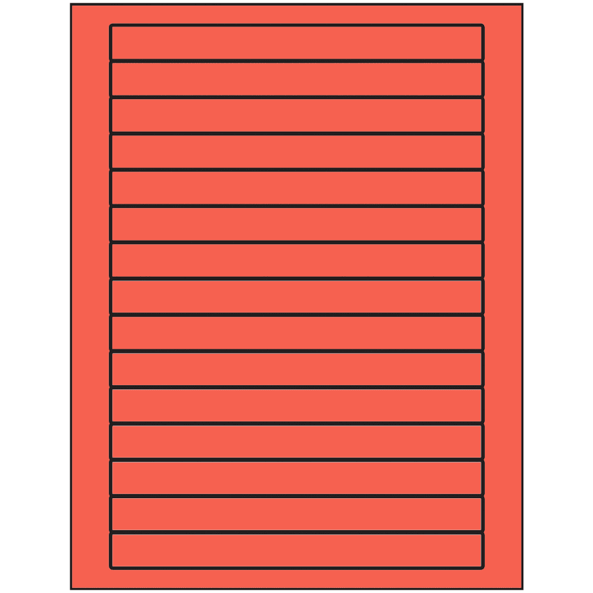 7" x 0.68" Red Rectangular Sheet Labels