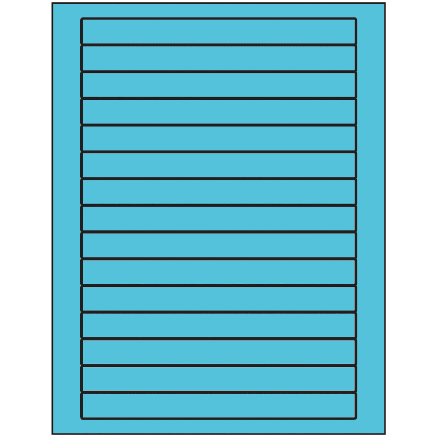7" x 0.68" Turquoise Rectangular Sheet Labels