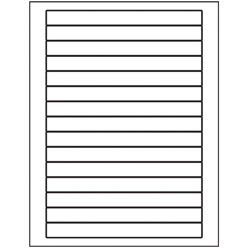7" x 0.68" White Polyester Rectangular Sheet Labels