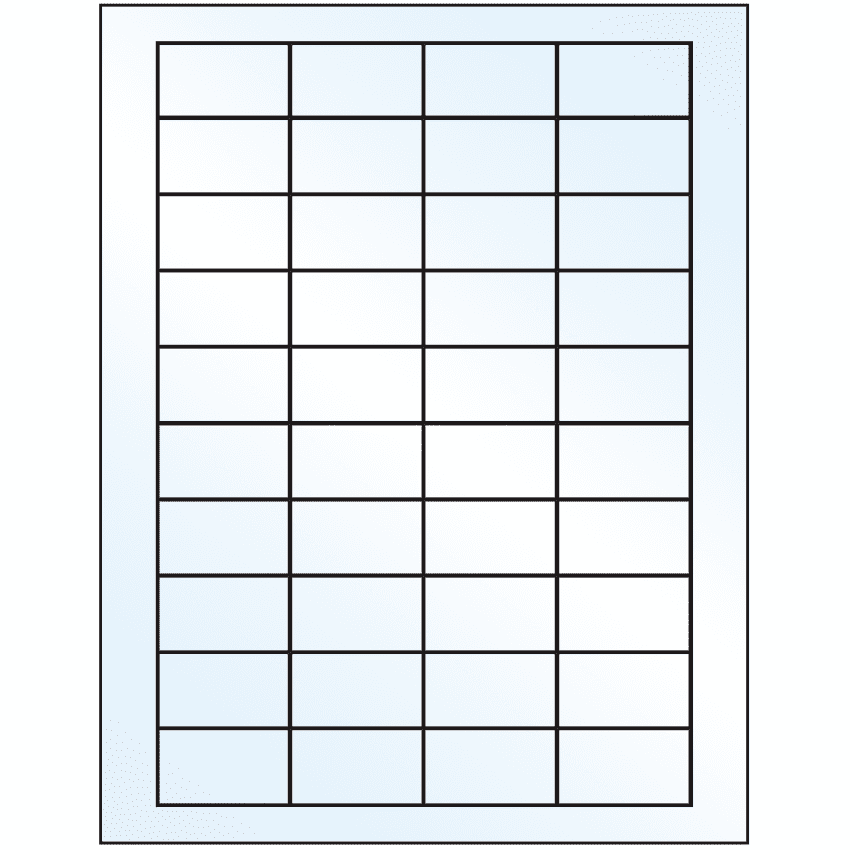 1.75" x 1" Crystal Clear Rectangular Sheet Labels