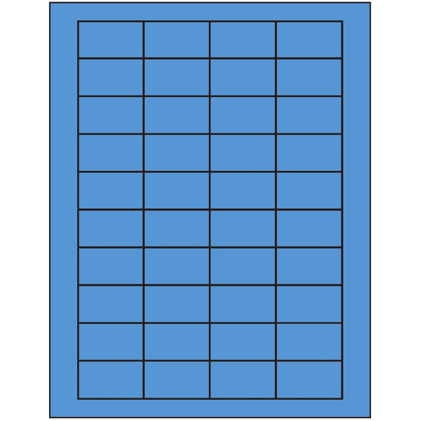 1.75" x 1" Fluorescent Blue Rectangular Sheet Labels
