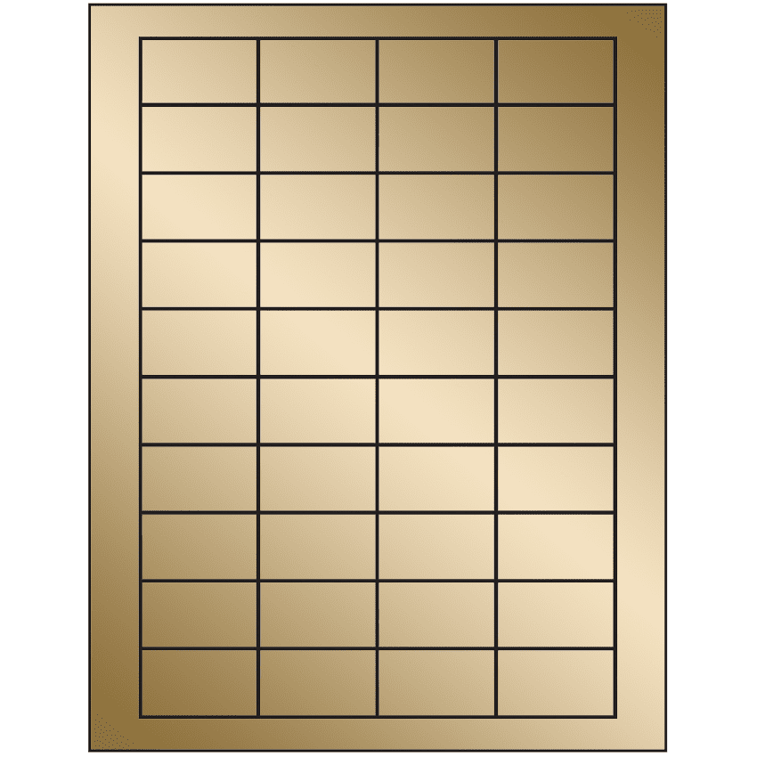 1.75" x 1" Gold Foil Rectangular Sheet Labels
