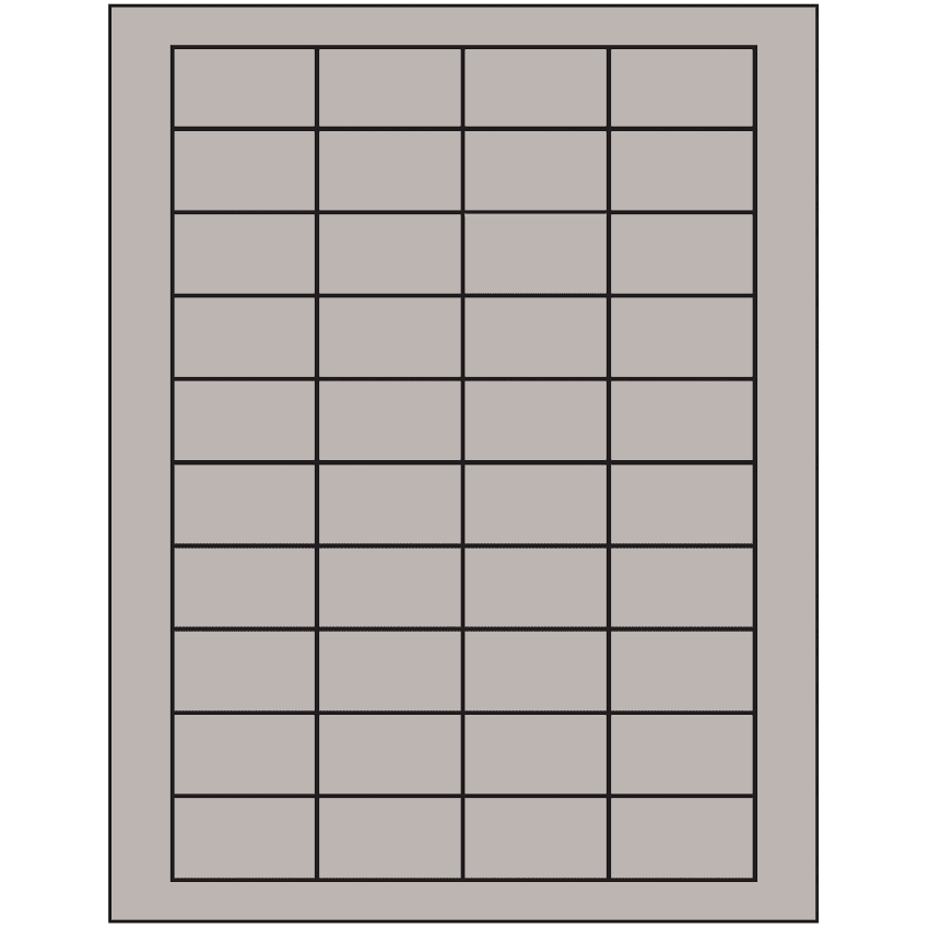 1.75" x 1" Gray Rectangular Sheet Labels