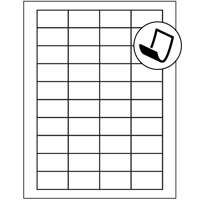 1.75" x 1" Blockout Rectangular Sheet Labels