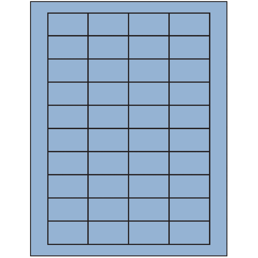 1.75" x 1" Pastel Blue Rectangular Sheet Labels
