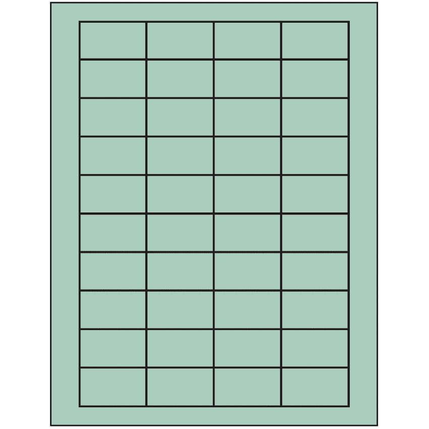 1.75" x 1" Pastel Green Rectangular Sheet Labels