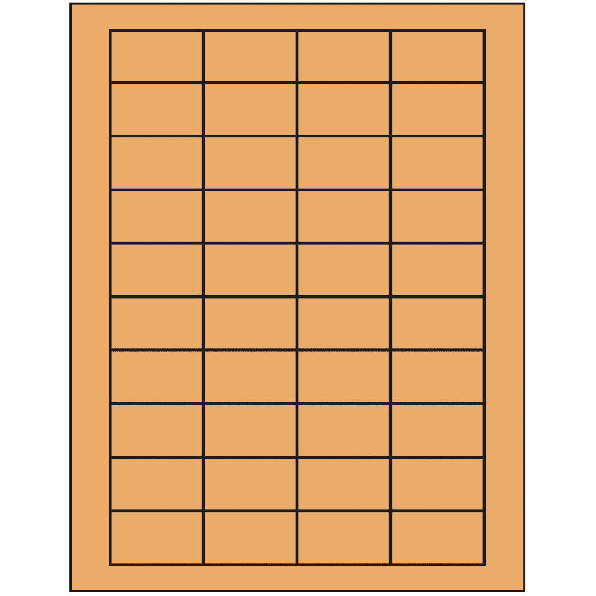 1.75" x 1" Pastel Orange Rectangular Sheet Labels