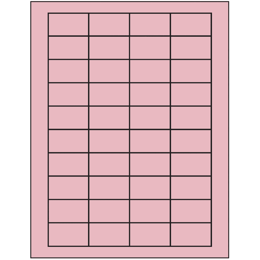 1.75" x 1" Pastel Pink Rectangular Sheet Labels