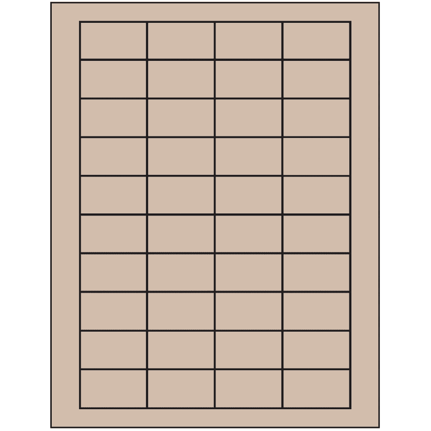 1.75" x 1" Pastel Tan Rectangular Sheet Labels