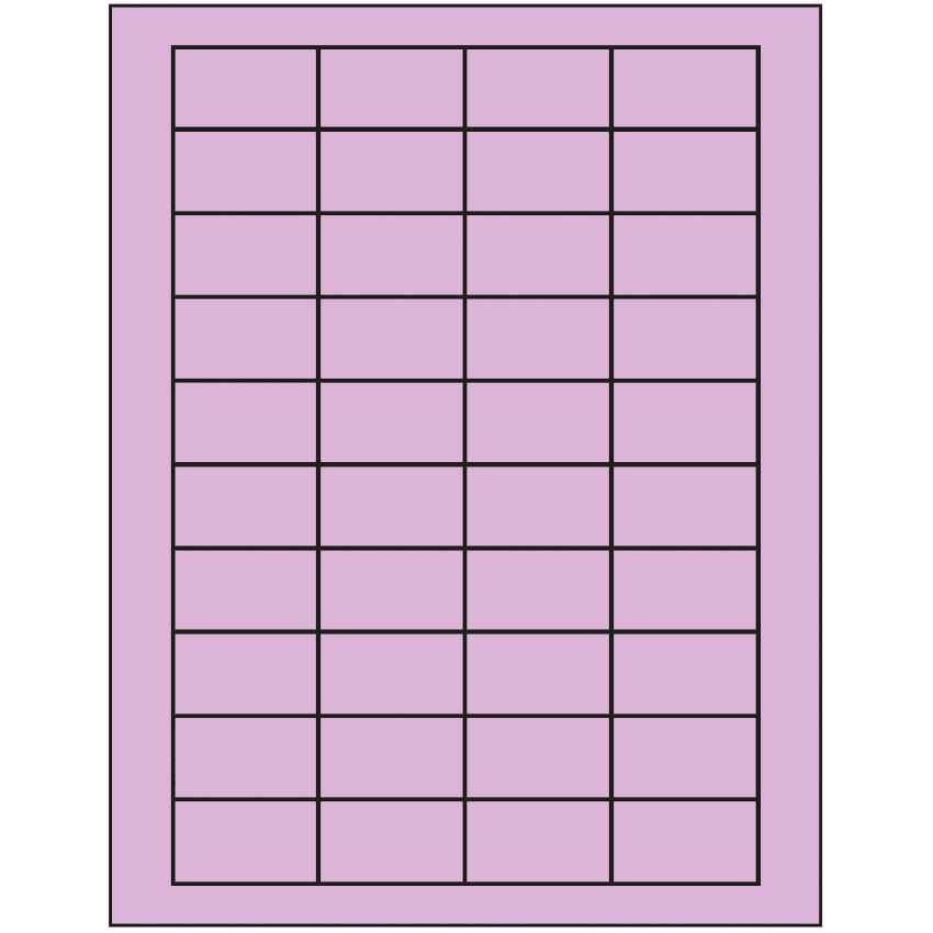 1.75" x 1" Pastel Purple Rectangular Sheet Labels