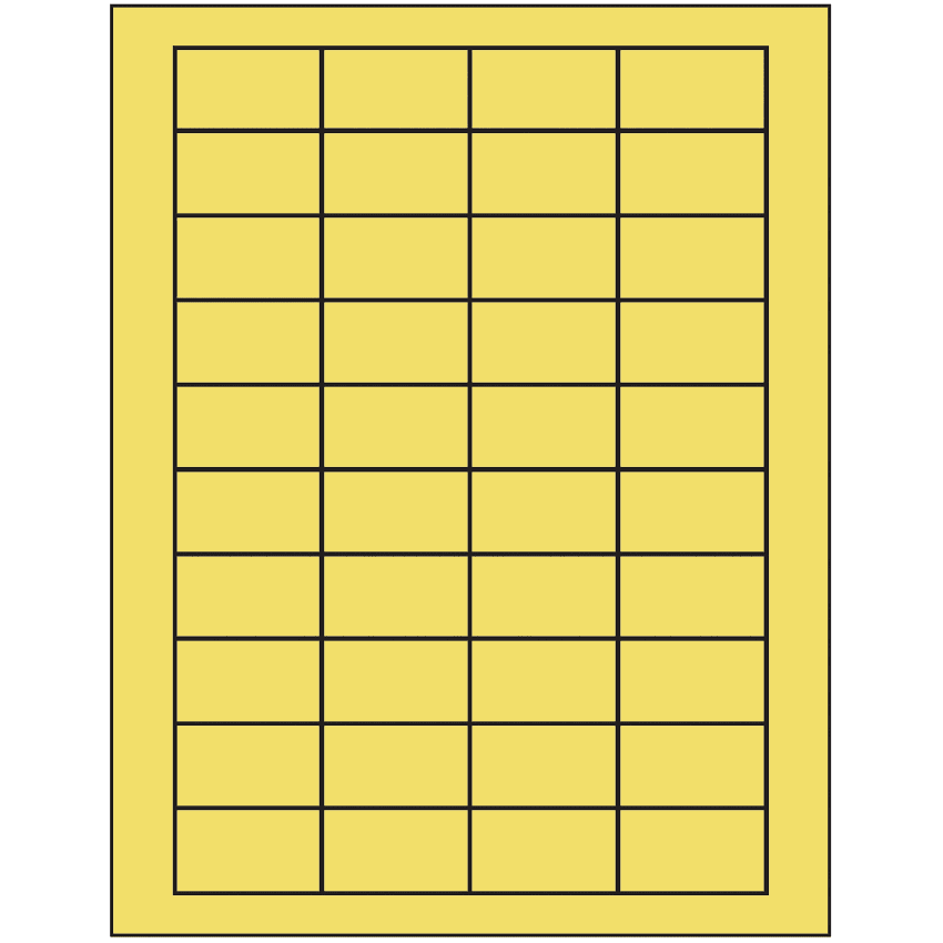 1.75" x 1" Pastel Yellow Rectangular Sheet Labels