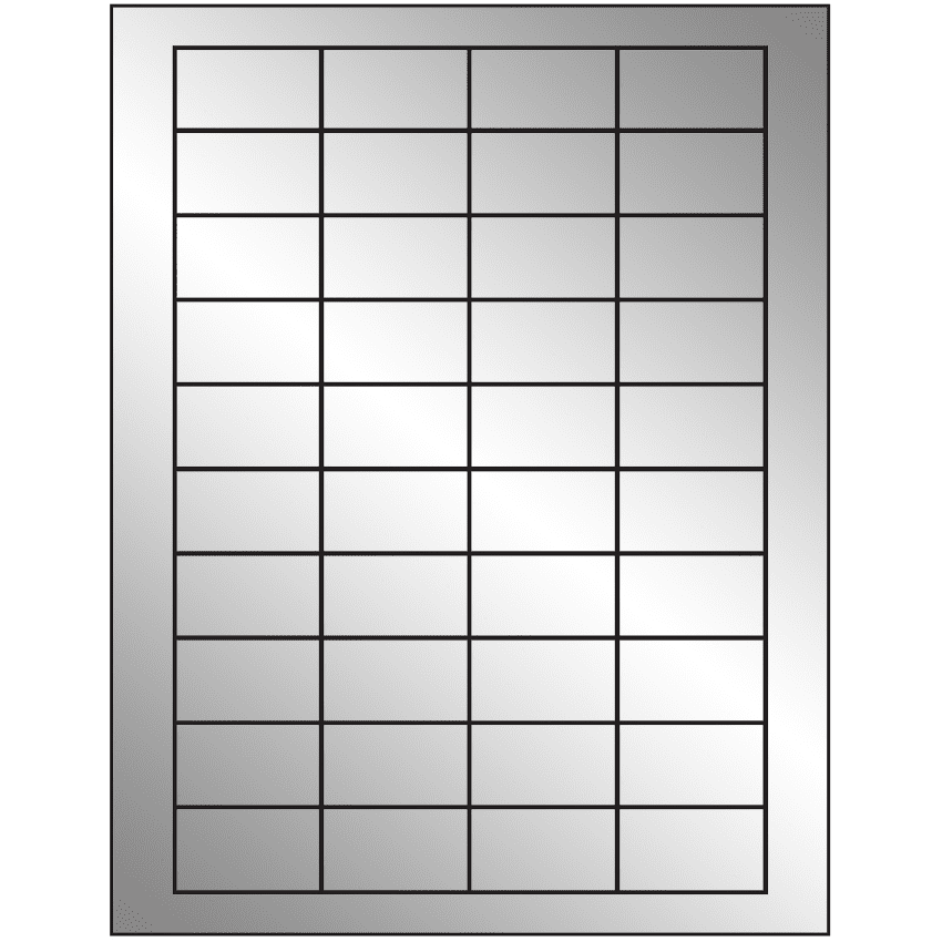 1.75" x 1" Silver Foil Rectangular Sheet Labels