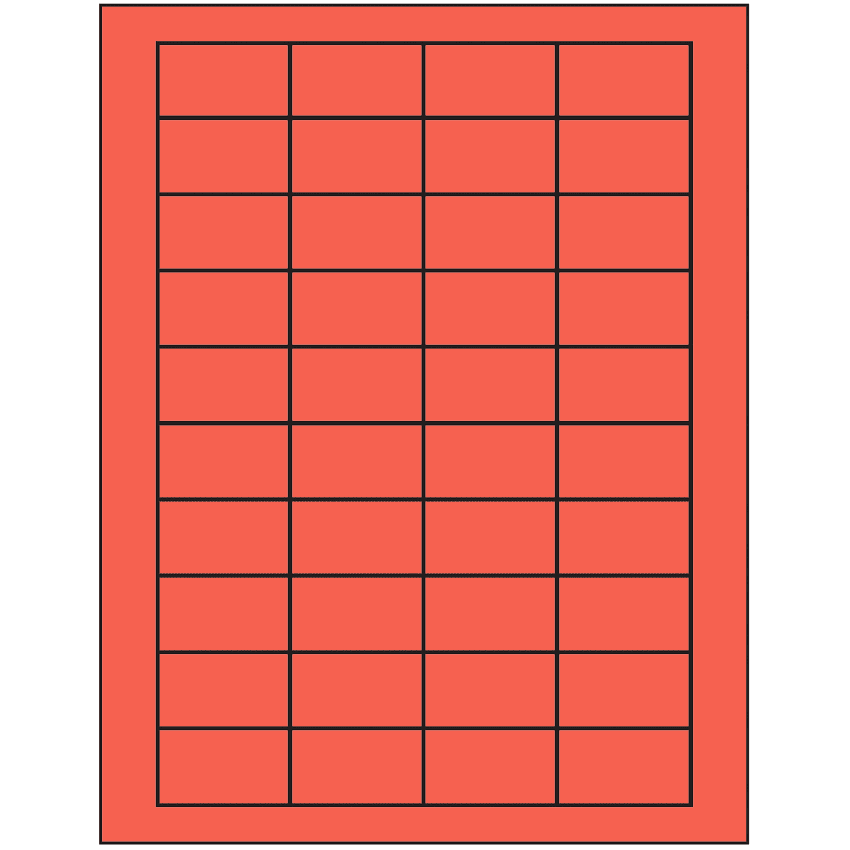 1.75" x 1" Red Rectangular Sheet Labels