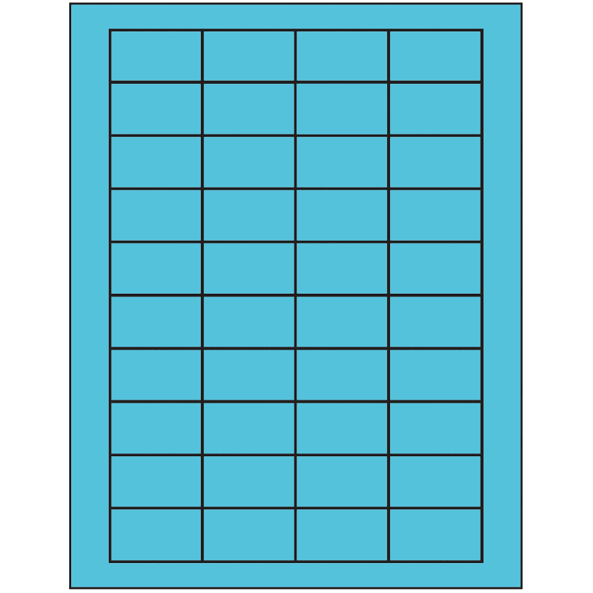 1.75" x 1" Turquoise Rectangular Sheet Labels
