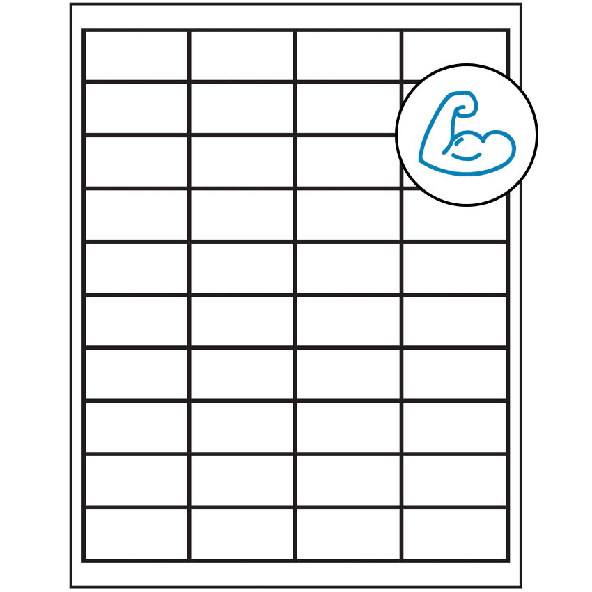 2" x 1" White Rectangular Sheet Labels - Ultra Aggressive Adhesive