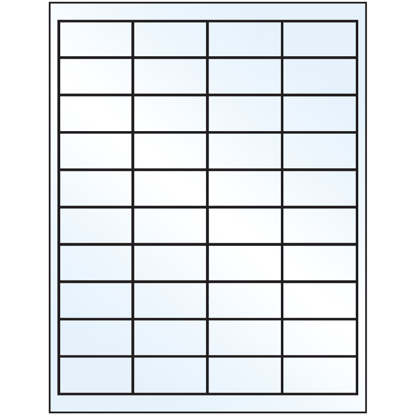 2" x 1" Crystal Clear Rectangular Sheet Labels