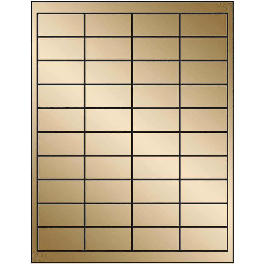 2" x 1" Gold Foil Rectangular Sheet Labels