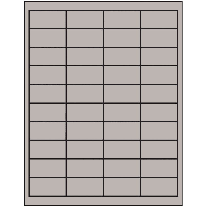 2" x 1" Gray Rectangular Sheet Labels
