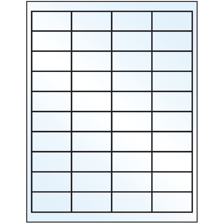 2" x 1" White Mid Gloss Rectangular Sheet Labels