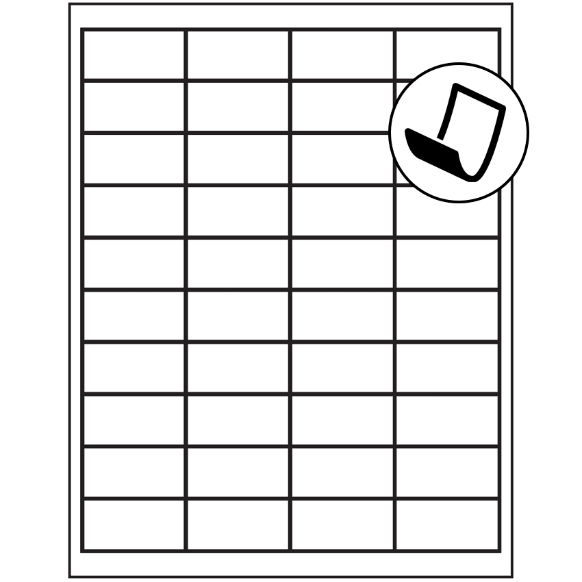 2" x 1" Blockout Rectangular Sheet Labels