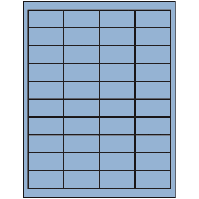 2" x 1" Pastel Blue Rectangular Sheet Labels
