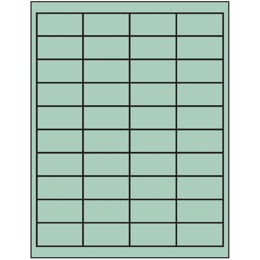 2" x 1" Pastel Green Rectangular Sheet Labels
