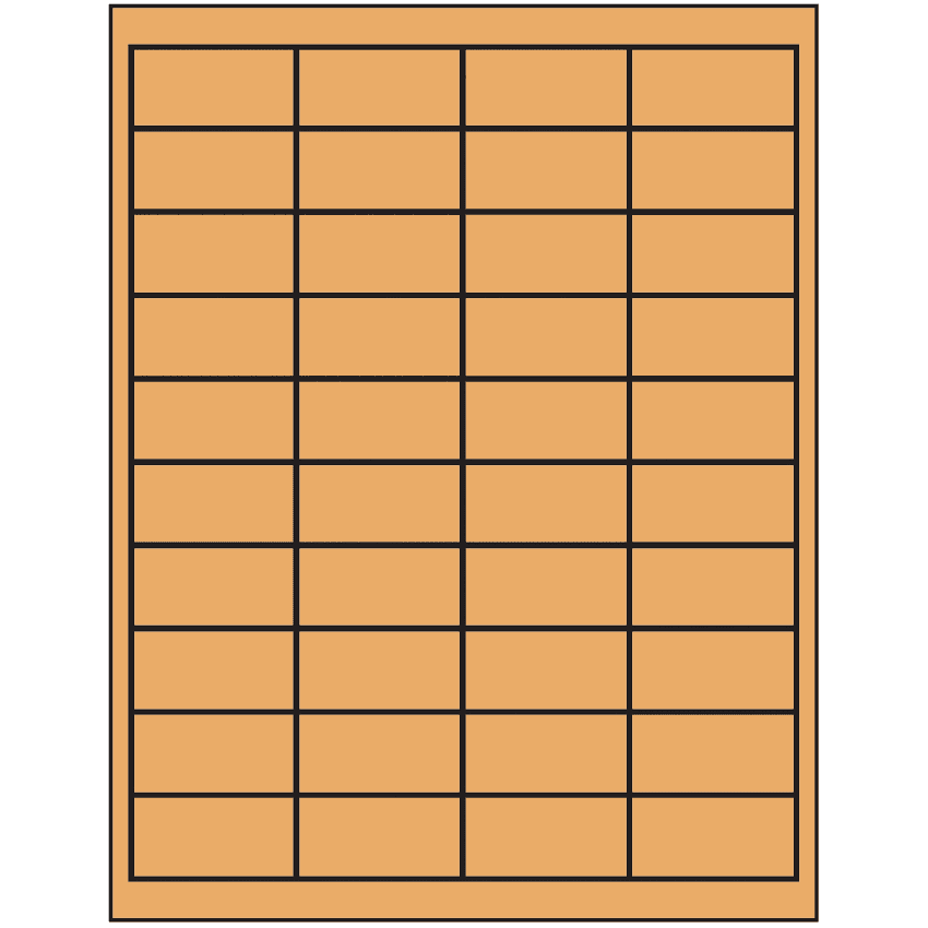 2" x 1" Pastel Orange Rectangular Sheet Labels