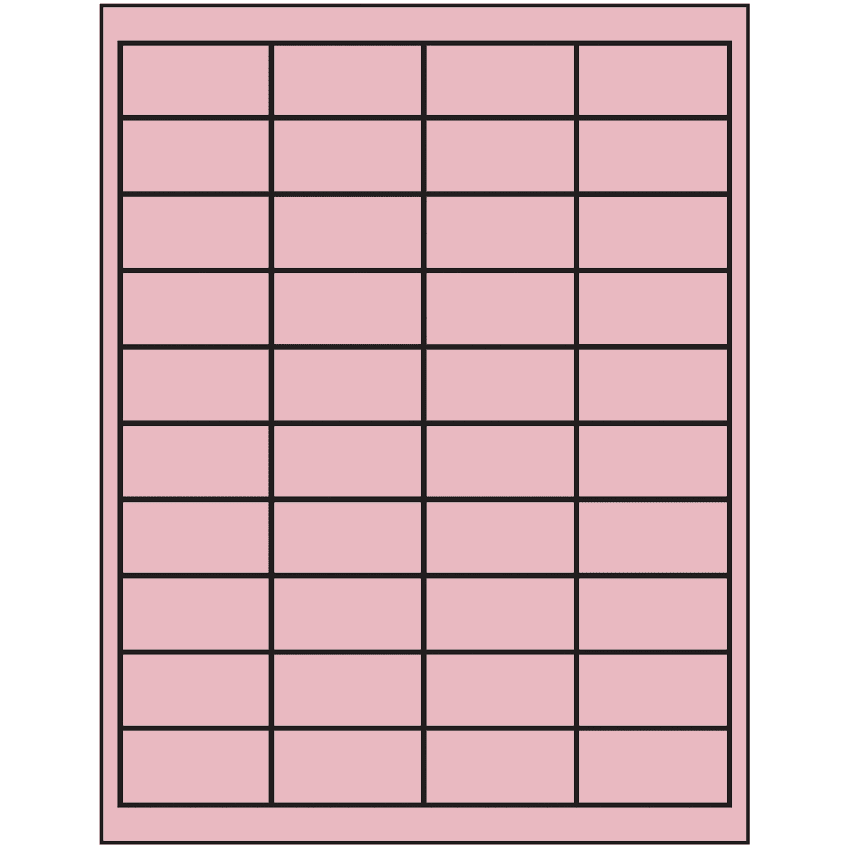 2" x 1" Pastel Pink Rectangular Sheet Labels