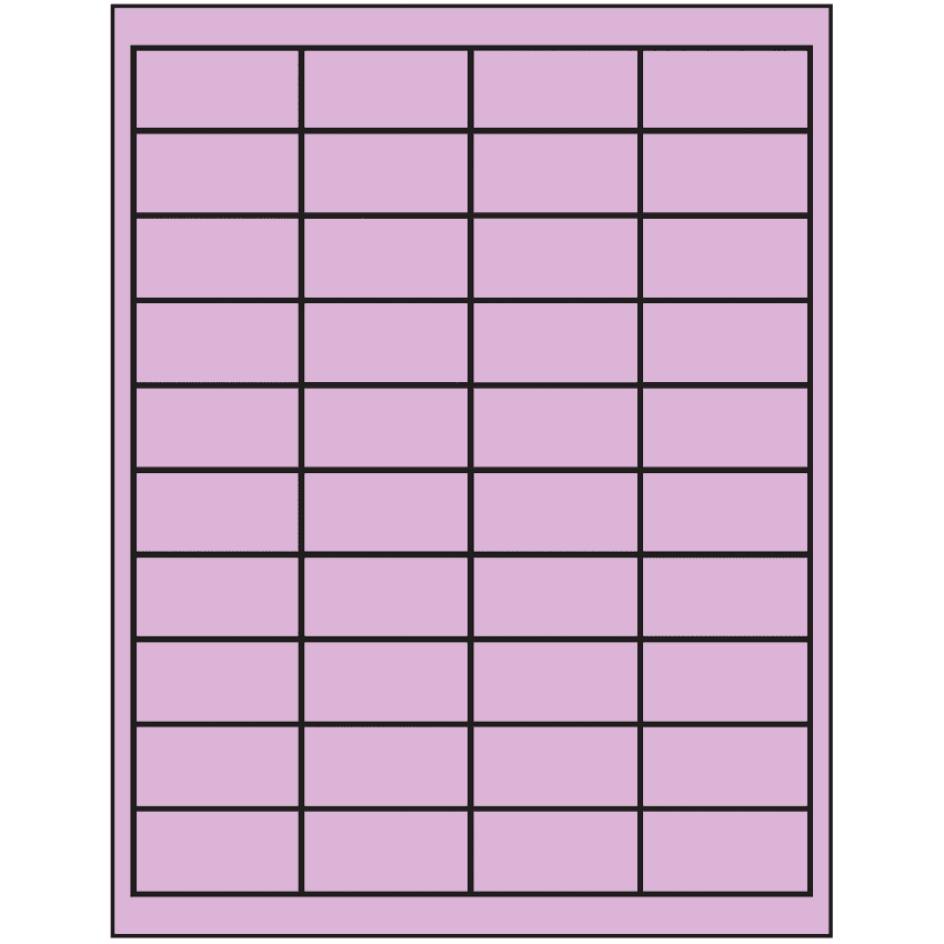 2" x 1" Pastel Purple Rectangular Sheet Labels