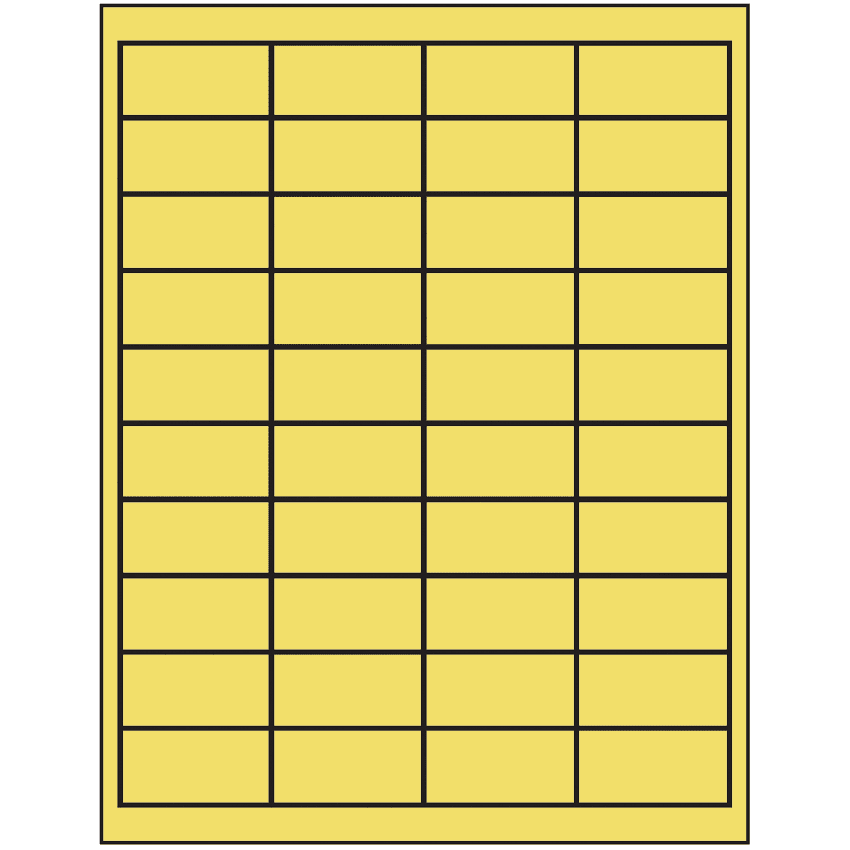 2" x 1" Pastel Yellow Rectangular Sheet Labels