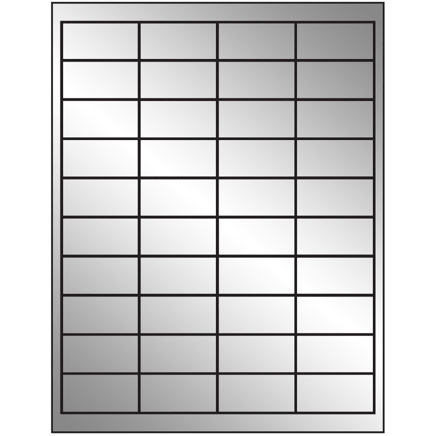 2" x 1" Silver Foil Rectangular Sheet Labels