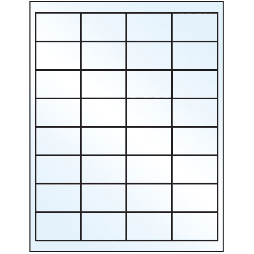 2" x 1.25" Crystal Clear Rectangular Sheet Labels