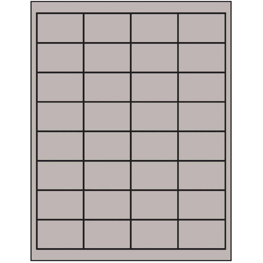 2" x 1.25" Gray Rectangular Sheet Labels