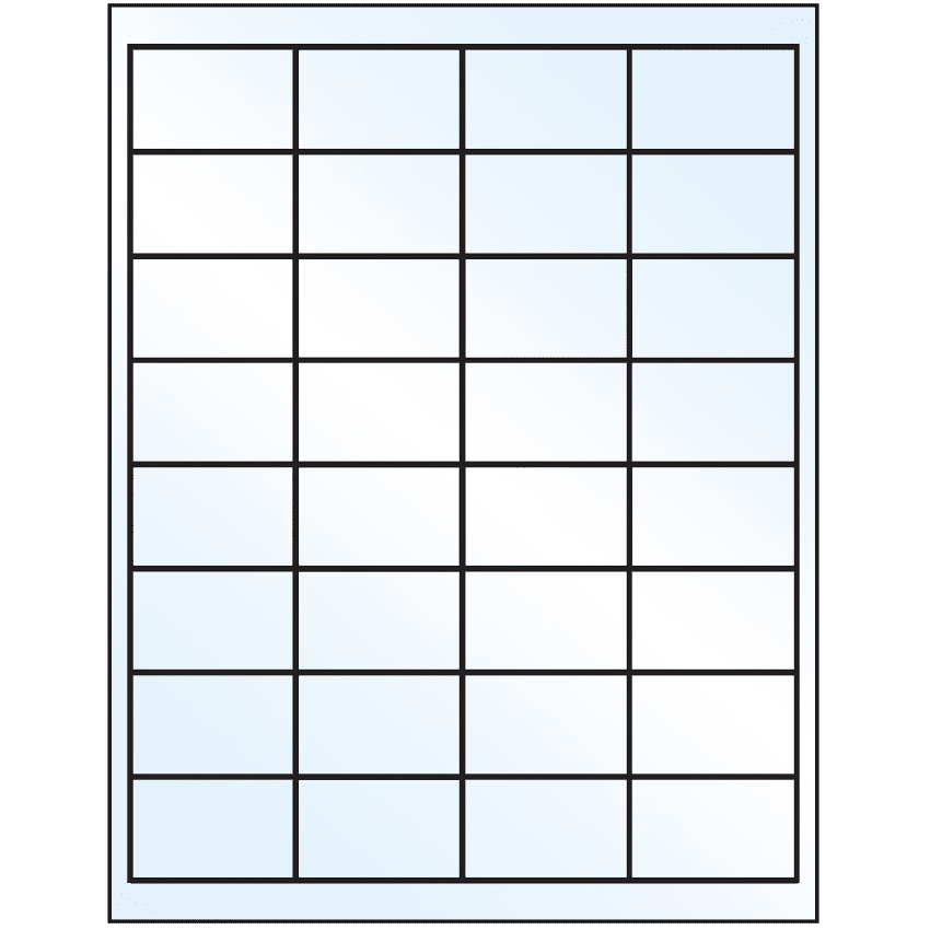 2" x 1.25" White Mid Gloss Rectangular Sheet Labels