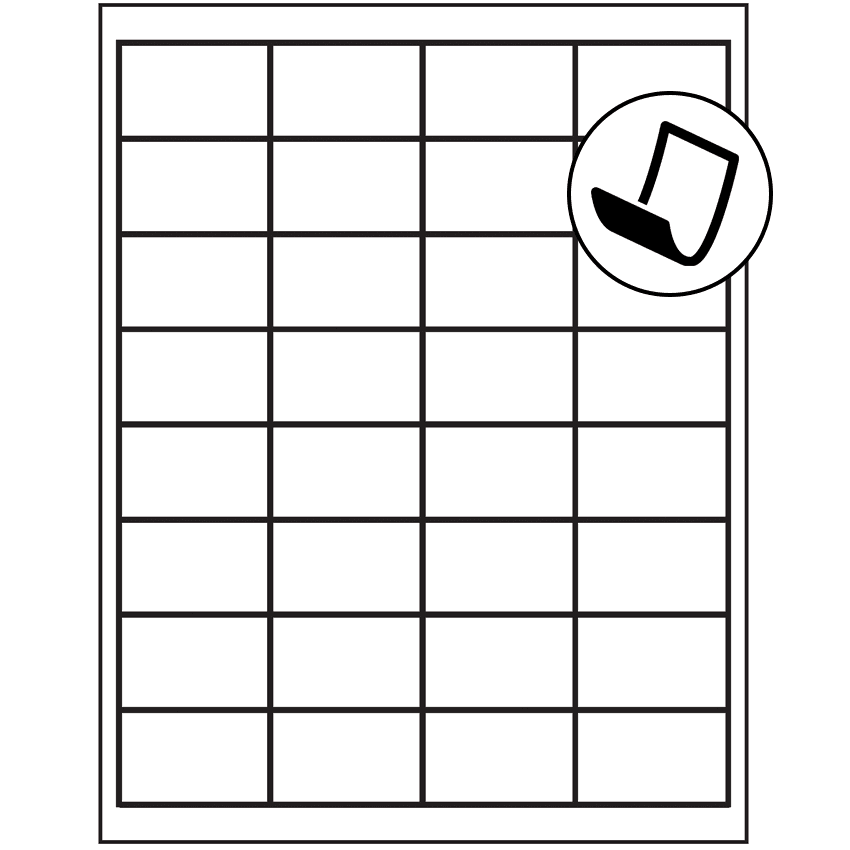 2" x 1.25" Blockout Rectangular Sheet Labels