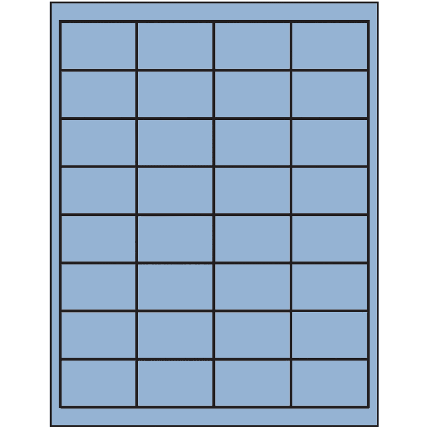 2" x 1.25" Pastel Blue Rectangular Sheet Labels
