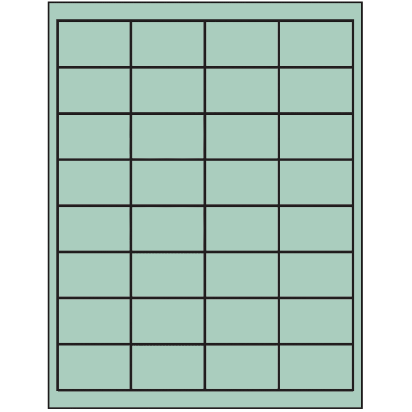 2" x 1.25" Pastel Green Rectangular Sheet Labels