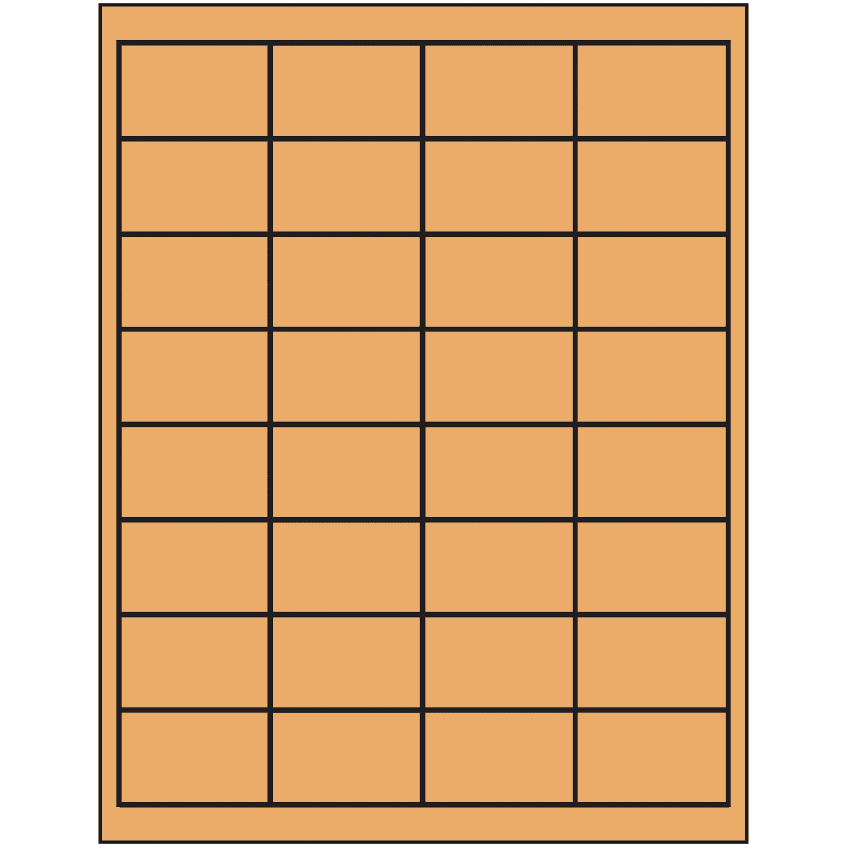 2" x 1.25" Pastel Orange Rectangular Sheet Labels