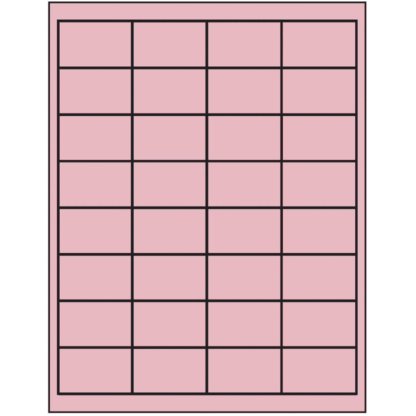 2" x 1.25" Pastel Pink Rectangular Sheet Labels