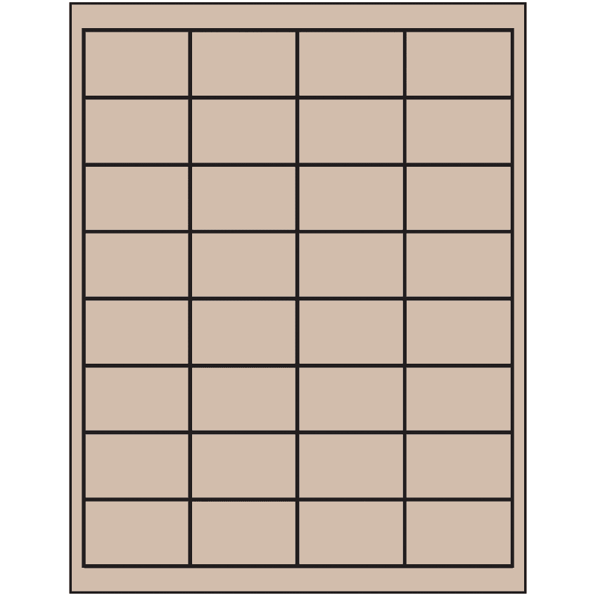 2" x 1.25" Pastel Tan Rectangular Sheet Labels
