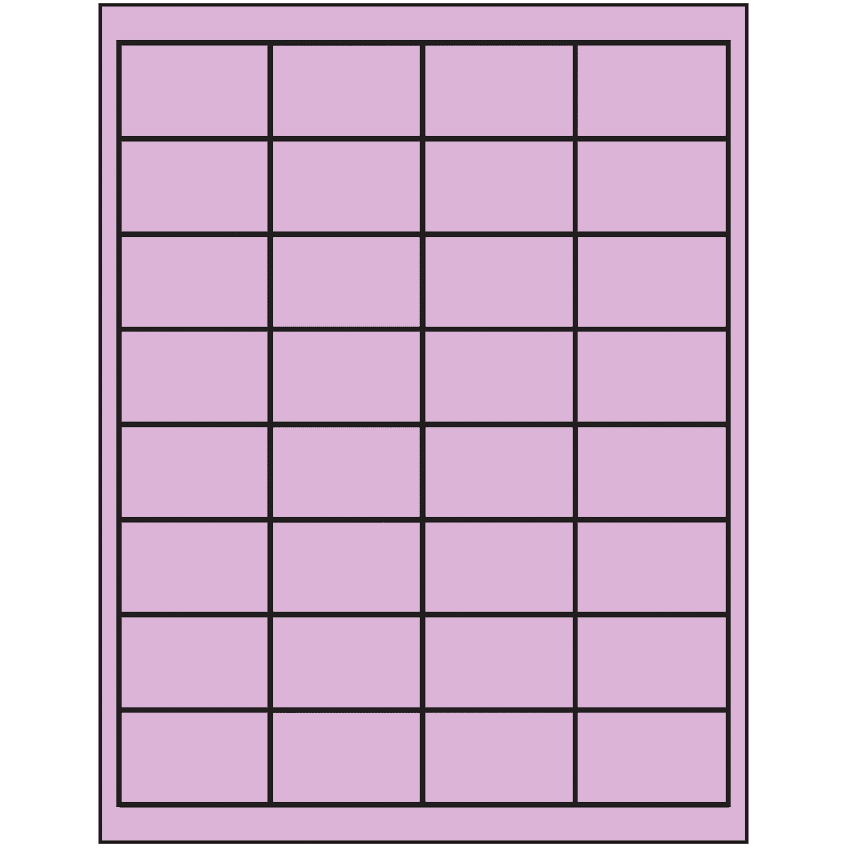 2" x 1.25" Pastel Purple Rectangular Sheet Labels