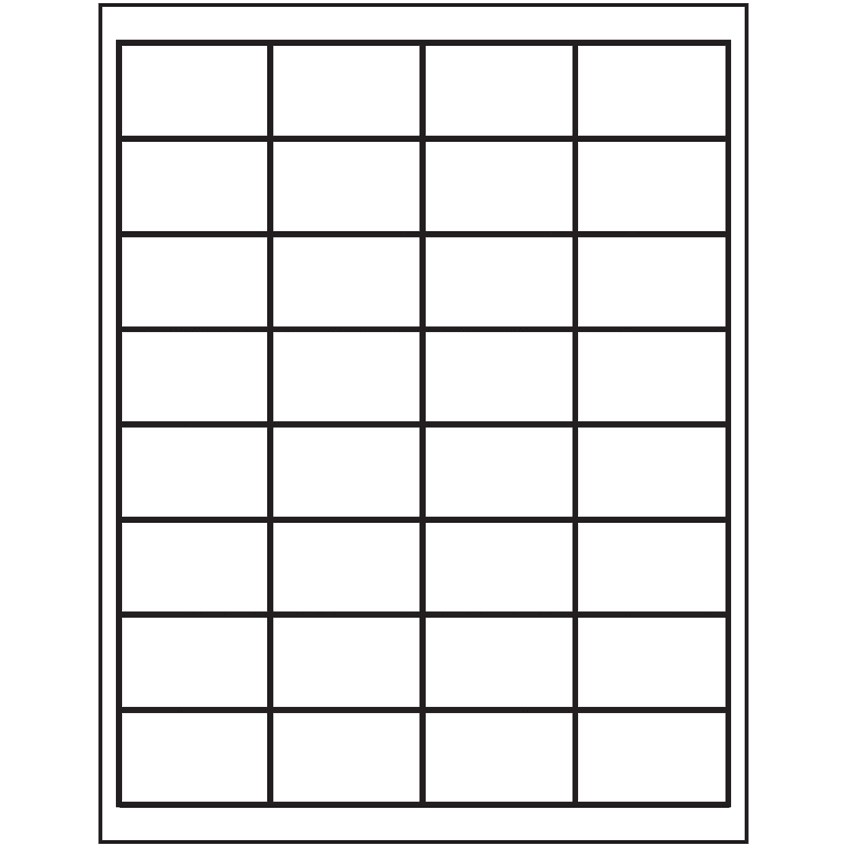 2" x 1.25" White Rectangular Sheet Labels