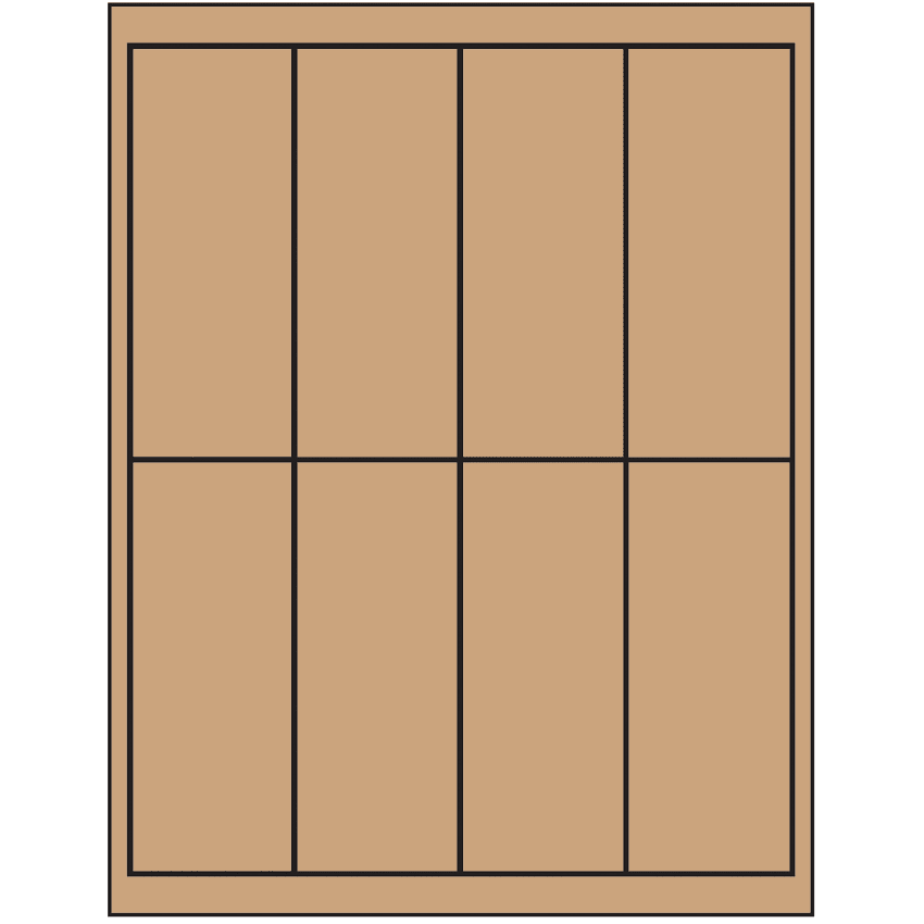 2" x 5" Brown Kraft Rectangular Sheet Labels